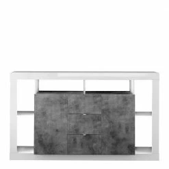 Großhandel 🛒 172x102x42 Wohnzimmer Schrank In Weiß HG & Beton NB - Harrisons I ❤️