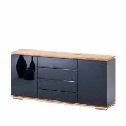 Coupon ✨ 172x81x40 Hochglanz Kommode In Schwarz - Ercurs I 🛒