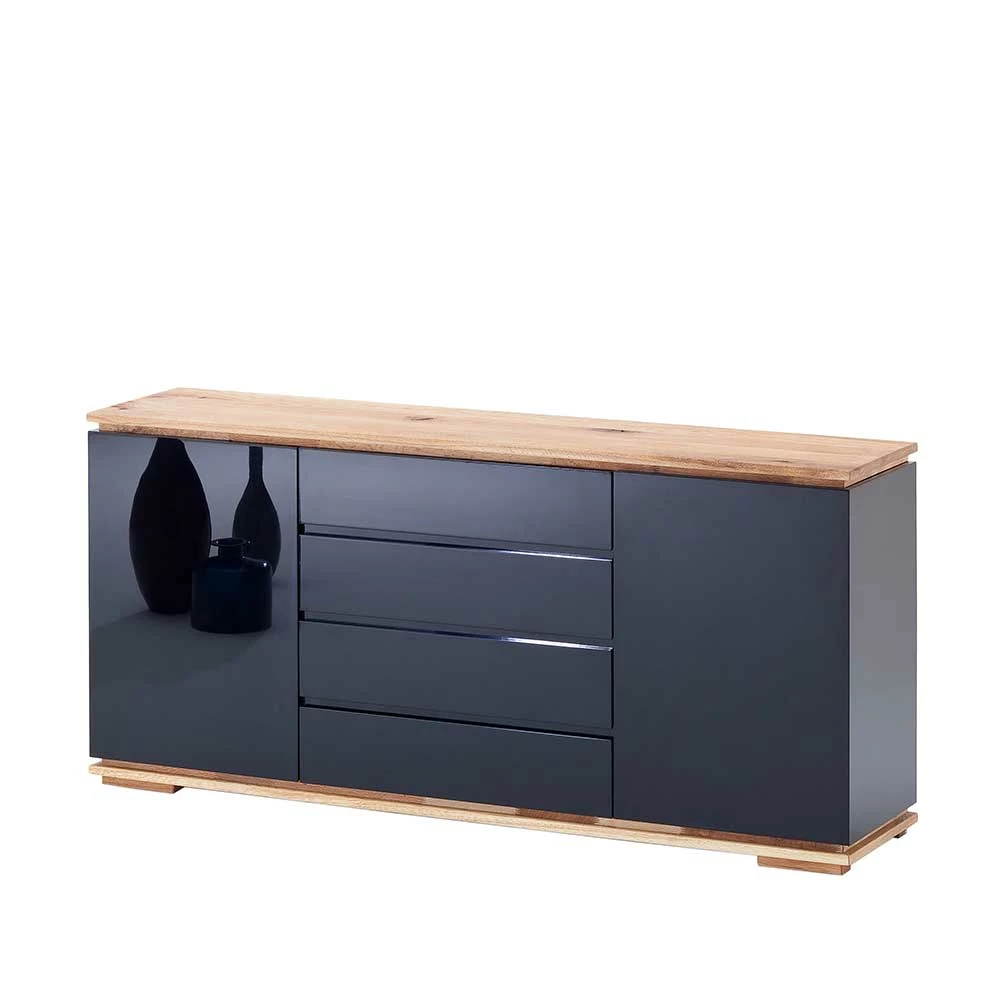 Coupon ✨ 172x81x40 Hochglanz Kommode In Schwarz - Ercurs I 🛒 1 Coupon ✨ 172x81x40 Hochglanz Kommode In Schwarz - Ercurs I 🛒