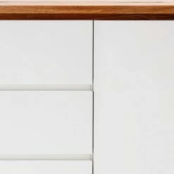 Auslauf ❤️ 172x81x40 Kommode Zweifarbig - Vangels 😉 -Reanna Shop 172x81x40 kommode zweifarbig in weiss eiche mit massivholz vangels 03