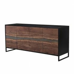 Rabatt 🔔 175x76x46 Sideboard In Akazie & Schwarz - Tyziona 🥰