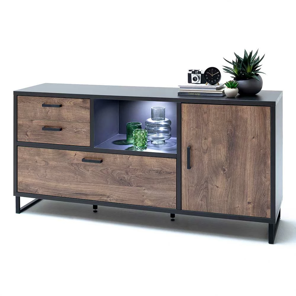 Aktion 😍 177x86x45 Design Sideboard In Eiche Dunkel Dekor - Emjedov 🔔 3 Aktion 😍 177x86x45 Design Sideboard In Eiche Dunkel Dekor - Emjedov 🔔 – Bild 3
