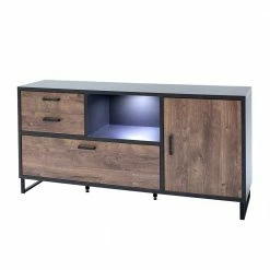 Aktion 😍 177x86x45 Design Sideboard In Eiche Dunkel Dekor - Emjedov 🔔