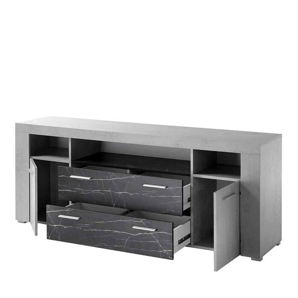 Bestpreis ⌛ 180x70x40 Betonoptik Sideboard Mit Metallgriffen - Evelba 🧨 4 Bestpreis ⌛ 180x70x40 Betonoptik Sideboard Mit Metallgriffen - Evelba 🧨 – Bild 4