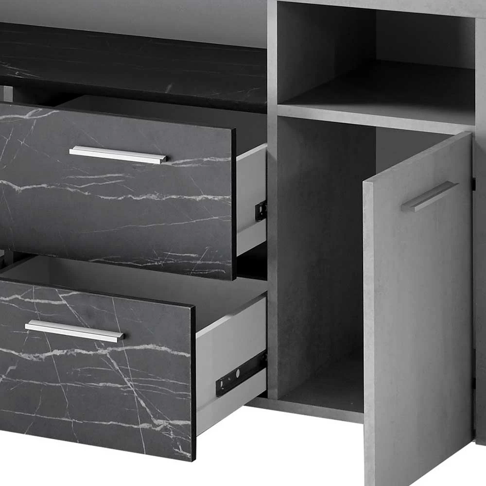 Bestpreis ⌛ 180x70x40 Betonoptik Sideboard Mit Metallgriffen - Evelba 🧨 6 Bestpreis ⌛ 180x70x40 Betonoptik Sideboard Mit Metallgriffen - Evelba 🧨 – Bild 6