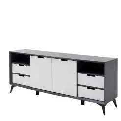 Am billigsten ⭐ 180x73x40 Design Sideboard In Grau & Weiß - Vadids ⭐
