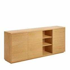 Budget 🥰 180x75x36 Cm Sideboard Mit Drei Türen & Fächern - Elastian 😀
