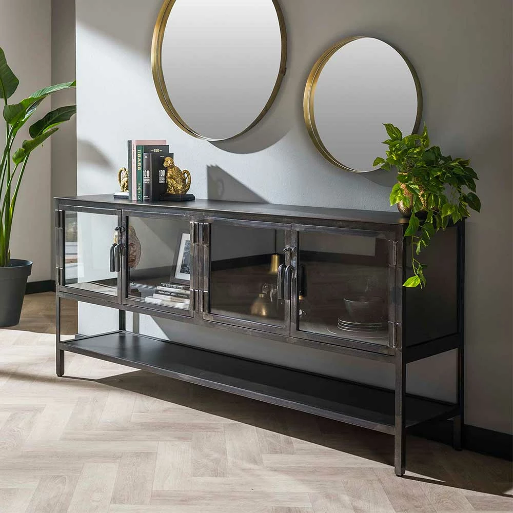 Bestes Angebot 🤩 180x80x40 Sideboard Aus Metall & Glas - Brayden ✨ 2 Bestes Angebot 🤩 180x80x40 Sideboard Aus Metall & Glas - Brayden ✨ – Bild 2