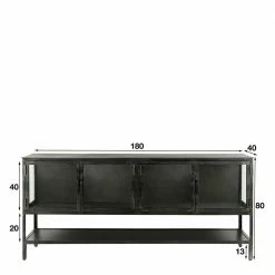 Bestes Angebot 🤩 180x80x40 Sideboard Aus Metall & Glas - Brayden ✨ 11 Bestes Angebot 🤩 180x80x40 Sideboard Aus Metall & Glas - Brayden ✨ -Reanna Shop 180x80x40 sideboard aus metall glas mit 4 tueren ablageboden brayden 05