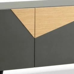 Auslauf 🔥 180x80x50 Design Anrichte Mit Drei Türen - Dioba 👏 -Reanna Shop 180x80x50 design anrichte mit drei tueren in anthrazit eiche furnier dioba 02