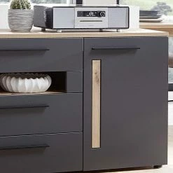 Auslauf 🌟 180x81x44 Cm Sideboard In Dunkelgrau - Svanjon 😉 -Reanna Shop 180x81x44 cm sideboard in dunkelgrau wildeiche dekor svanjon 03