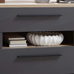 Auslauf 🌟 180x81x44 Cm Sideboard In Dunkelgrau - Svanjon 😉 -Reanna Shop 180x81x44 cm sideboard in dunkelgrau wildeiche dekor svanjon 05