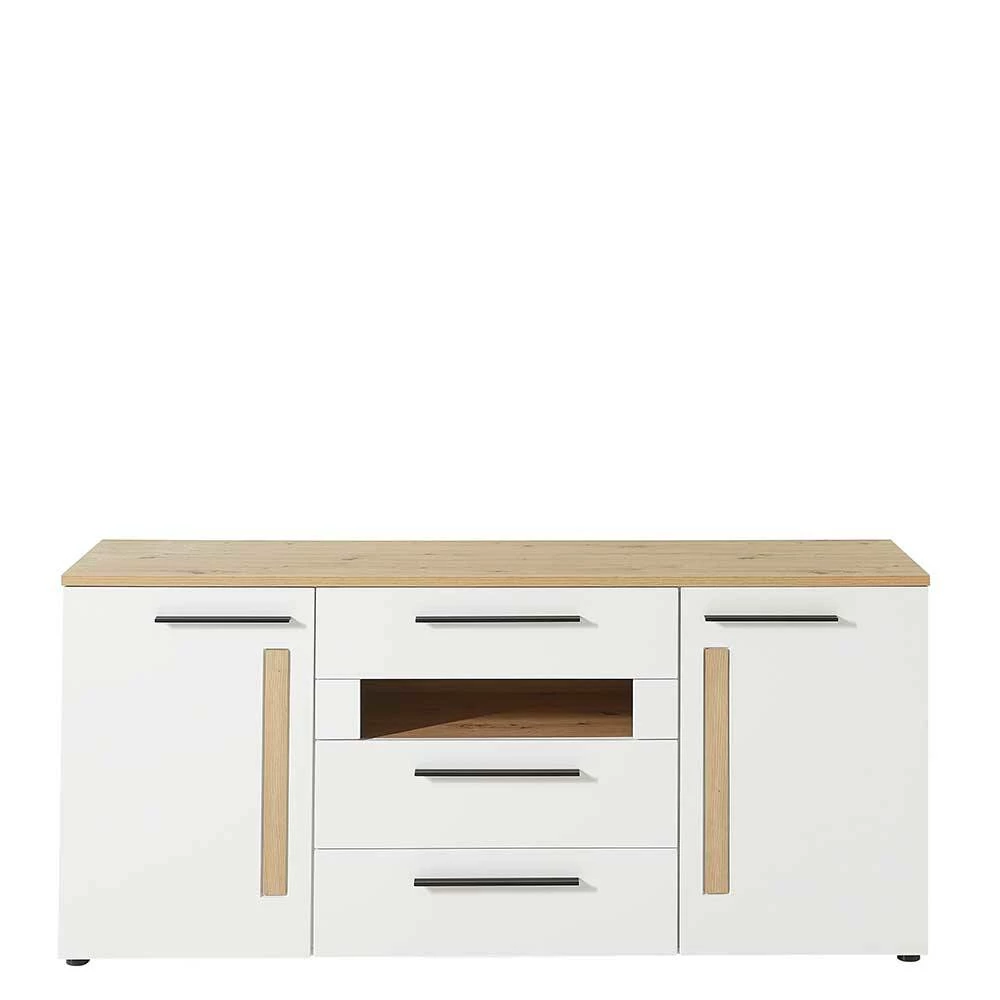 Blitzangebot 😉 180x81x44 Sideboard In Weiß & Wildeiche Dekor - Cicek 👏 3 Blitzangebot 😉 180x81x44 Sideboard In Weiß & Wildeiche Dekor - Cicek 👏 – Bild 3