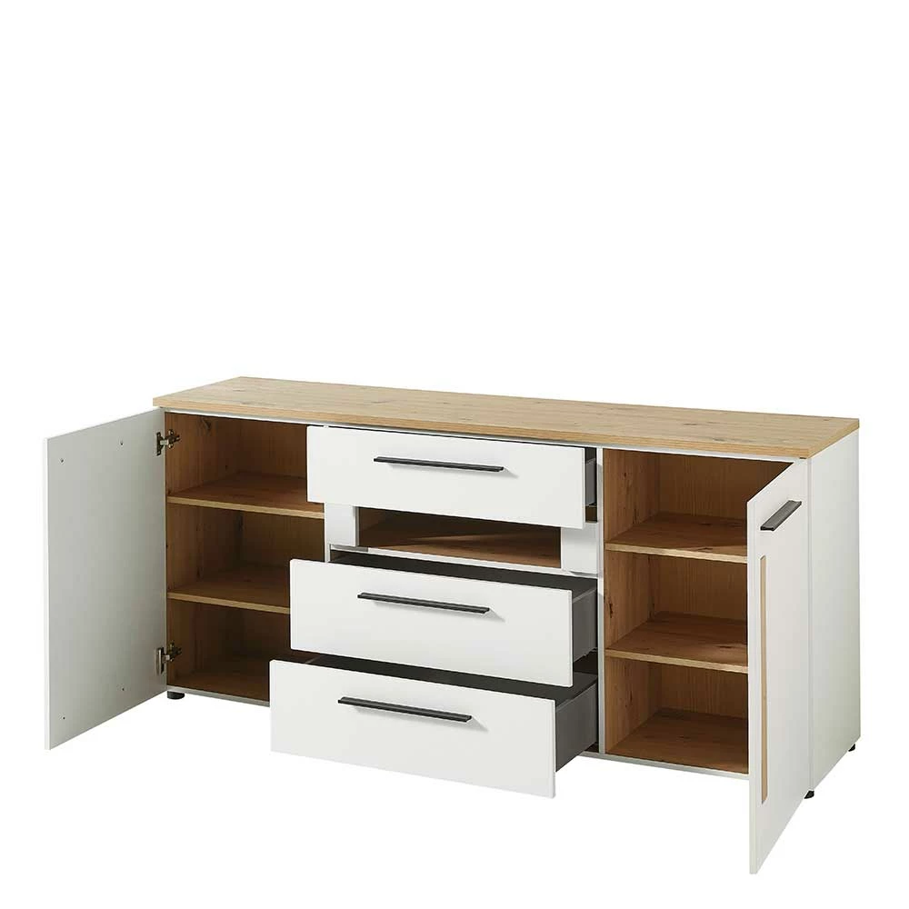 Blitzangebot 😉 180x81x44 Sideboard In Weiß & Wildeiche Dekor - Cicek 👏 4 Blitzangebot 😉 180x81x44 Sideboard In Weiß & Wildeiche Dekor - Cicek 👏 – Bild 4