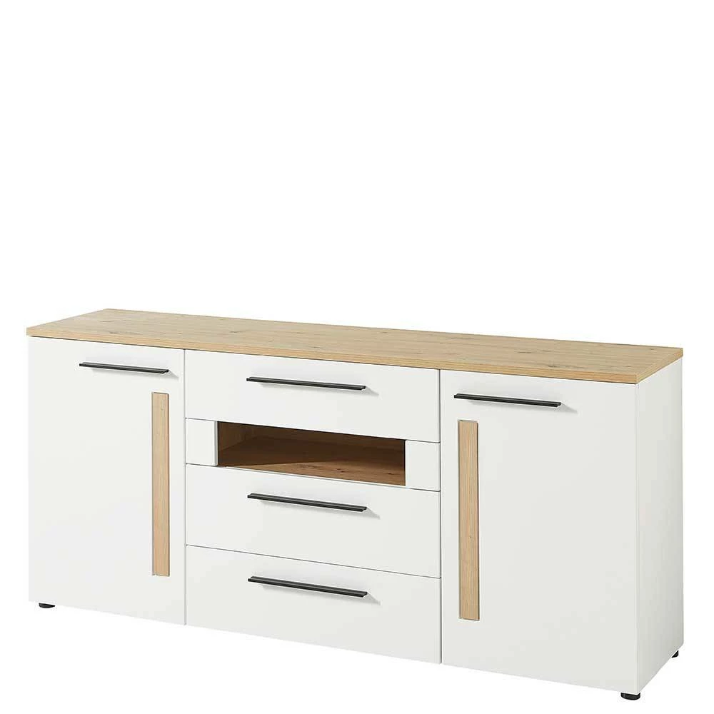 Blitzangebot 😉 180x81x44 Sideboard In Weiß & Wildeiche Dekor - Cicek 👏 1 Blitzangebot 😉 180x81x44 Sideboard In Weiß & Wildeiche Dekor - Cicek 👏