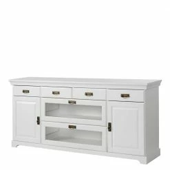 Bestes Angebot 👏 180x84x40 Weißes Sideboard - Landhaus Modern - Akbelev ✔️