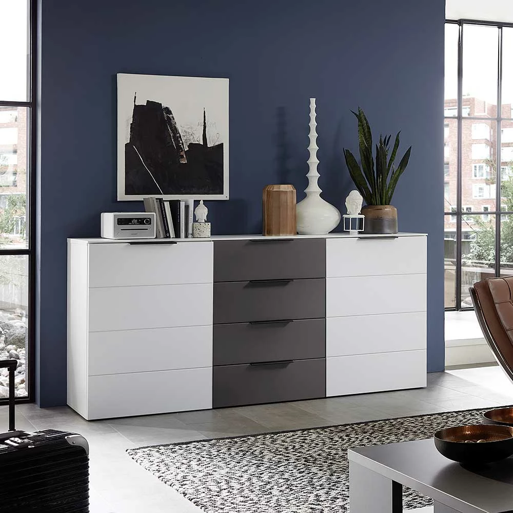 Budget ⌛ 180x91x45 Anrichte In Weiß & Grau MDF - Risov ❤️ 2 Budget ⌛ 180x91x45 Anrichte In Weiß & Grau MDF - Risov ❤️ – Bild 2