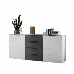 Budget ⌛ 180x91x45 Anrichte In Weiß & Grau MDF - Risov ❤️