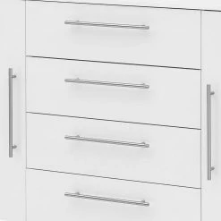 Schlussverkauf ✨ 181x82x35 Sideboard In Glänzendem Weiß - Borneo 👍 -Reanna Shop 181x82x35 sideboard in glaenzendem weiss mit metallgriffen borneo 03