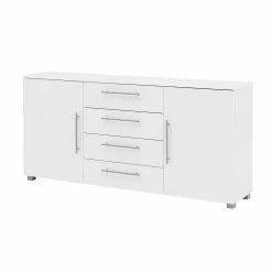 Schlussverkauf ✨ 181x82x35 Sideboard In Glänzendem Weiß - Borneo 👍