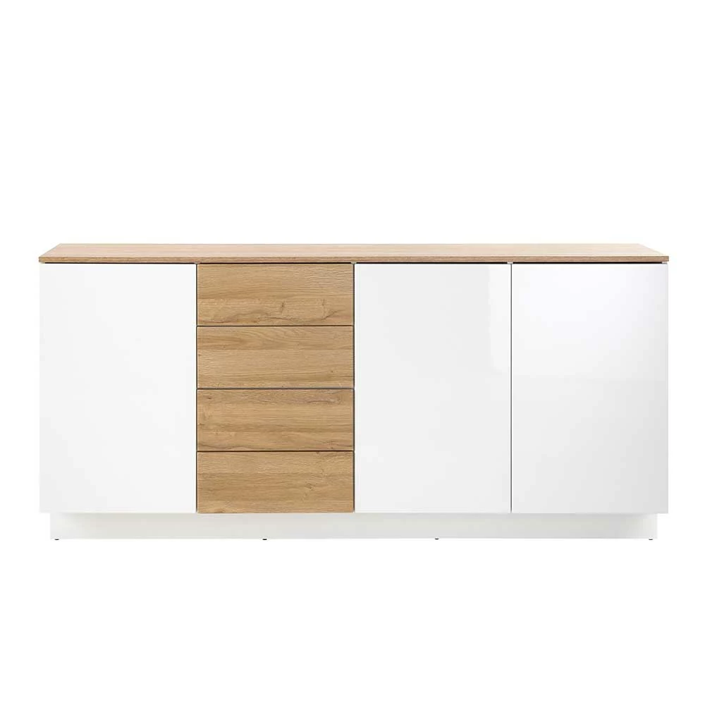 Bestpreis 😉 181x85x43 Wohnzimmer Schrank In Weiß Glanz & Wildeiche - Dailin II 🔥 3 Bestpreis 😉 181x85x43 Wohnzimmer Schrank In Weiß Glanz & Wildeiche - Dailin II 🔥 – Bild 3