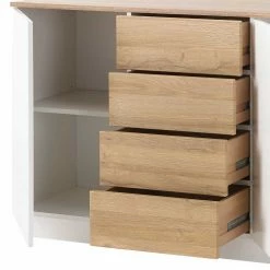 Bestpreis 😉 181x85x43 Wohnzimmer Schrank In Weiß Glanz & Wildeiche - Dailin II 🔥 10 Bestpreis 😉 181x85x43 Wohnzimmer Schrank In Weiß Glanz & Wildeiche - Dailin II 🔥 -Reanna Shop 181x85x43 wohnzimmer schrank in weiss glanz wildeiche holznachbildung dailin ii 04