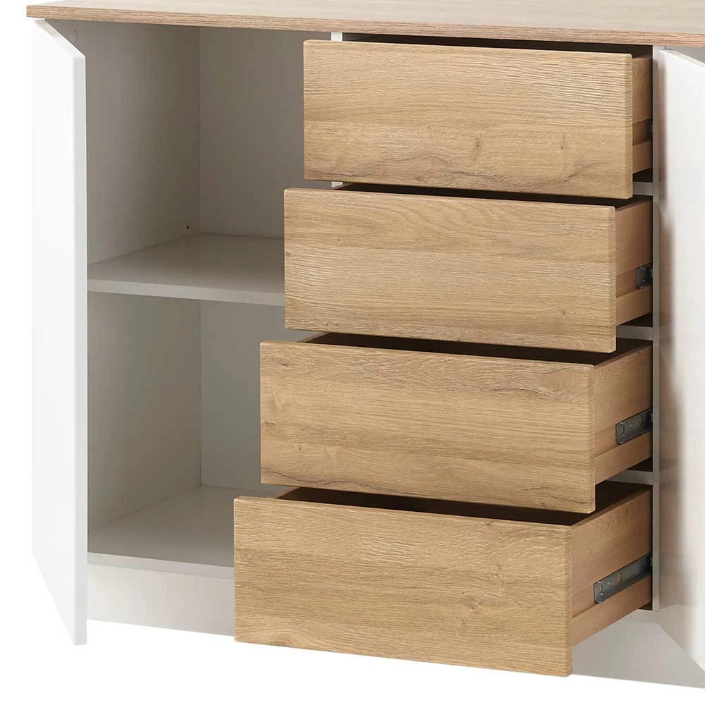 Bestpreis 😉 181x85x43 Wohnzimmer Schrank In Weiß Glanz & Wildeiche - Dailin II 🔥 5 Bestpreis 😉 181x85x43 Wohnzimmer Schrank In Weiß Glanz & Wildeiche - Dailin II 🔥 – Bild 5