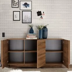 Neu 🥰 181x90x44 3-türiges Sideboard Mit Sockelgestell - Basento 🥰 8 Neu 🥰 181x90x44 3-türiges Sideboard Mit Sockelgestell - Basento 🥰 -Reanna Shop 181x90x44 3 tueriges sideboard mit sockelgestell in holzoptik natur basento 02
