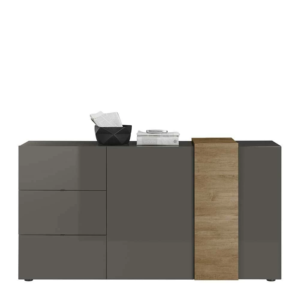 Billig 😍 181x94x44 Hochglanz Kombi-Kommode In Grau - Eracosta 💯 2 Billig 😍 181x94x44 Hochglanz Kombi-Kommode In Grau - Eracosta 💯 – Bild 2