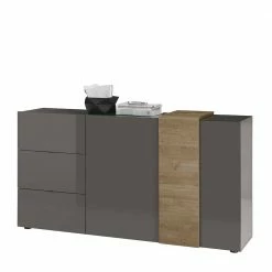 Billig 😍 181x94x44 Hochglanz Kombi-Kommode In Grau - Eracosta 💯 8 Billig 😍 181x94x44 Hochglanz Kombi-Kommode In Grau - Eracosta 💯 -Reanna Shop 181x94x44 hochglanz kombi kommode in grau eiche eracosta 02