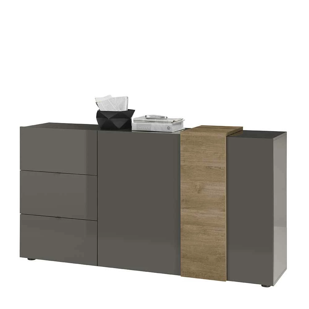 Billig 😍 181x94x44 Hochglanz Kombi-Kommode In Grau - Eracosta 💯 3 Billig 😍 181x94x44 Hochglanz Kombi-Kommode In Grau - Eracosta 💯 – Bild 3