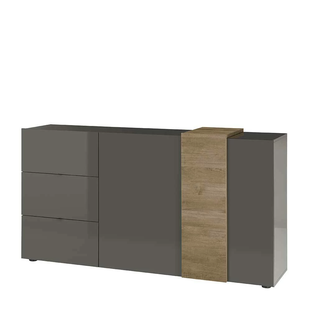 Billig 😍 181x94x44 Hochglanz Kombi-Kommode In Grau - Eracosta 💯 1 Billig 😍 181x94x44 Hochglanz Kombi-Kommode In Grau - Eracosta 💯