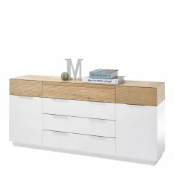 Beste Bewertungen von ⌛ 182x83x40 Skandi Sideboard In Eiche & Weiß - Hedisca 🔥 -Reanna Shop 182x83x40 skandi sideboard in eiche weiss mit sockelgestell hedisca 02