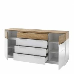 Beste Bewertungen von ⌛ 182x83x40 Skandi Sideboard In Eiche & Weiß - Hedisca 🔥 -Reanna Shop 182x83x40 skandi sideboard in eiche weiss mit sockelgestell hedisca 04