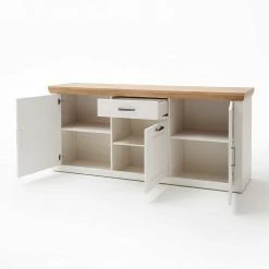 Auslauf 🥰 183x85x50 Anrichte Sideboard Mit Sockel - Samula 😀 -Reanna Shop 183x85x50 anrichte sideboard mit sockel in weiss eichefarben samula 03