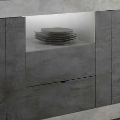 Aktion 🧨 184x86x43 Sideboard In Grau Zweifarbig - Faith ✨ -Reanna Shop 184x86x43 sideboard in grau zweifarbig mit sockelgestell faith 04