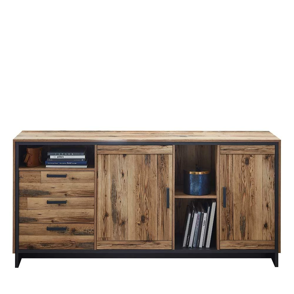 Auslauf ⭐ 184x89x45 Sideboard In Rustikalem Holz Dekor - Olegana 🛒 1 Auslauf ⭐ 184x89x45 Sideboard In Rustikalem Holz Dekor - Olegana 🛒