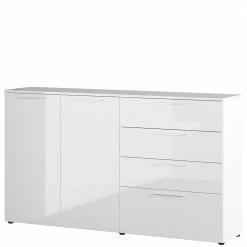 Bestes Angebot 👏 186x107x40 Cm Hochglanz Sideboard In Weiß - Alida ✨