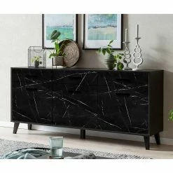 Bestpreis 🌟 186x85x40 Sideboard In Marmoroptik Schwarz - Jaennos 💯 8 Bestpreis 🌟 186x85x40 Sideboard In Marmoroptik Schwarz - Jaennos 💯 -Reanna Shop 186x85x40 sideboard in marmoroptik schwarz 3 tueren 3 schubladen jaennos 02