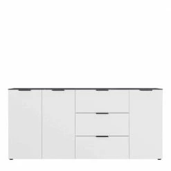 Neu 🎁 192x98x40 Große Anrichte In Weiß & Marmor - Mydenza 🛒 -Reanna Shop 192x98x40 grosse anrichte in weiss marmor mit 3 tueren 3 schubladen mydenza 03