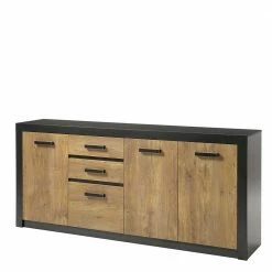 Am billigsten ✨ 198cm Langes Sideboard In Kastanie Holz-Optik - Ebrican 🎉