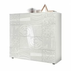 Angebote 🥰 2-türige Kommode In Hochglanz Weiß - Vascaub 👍