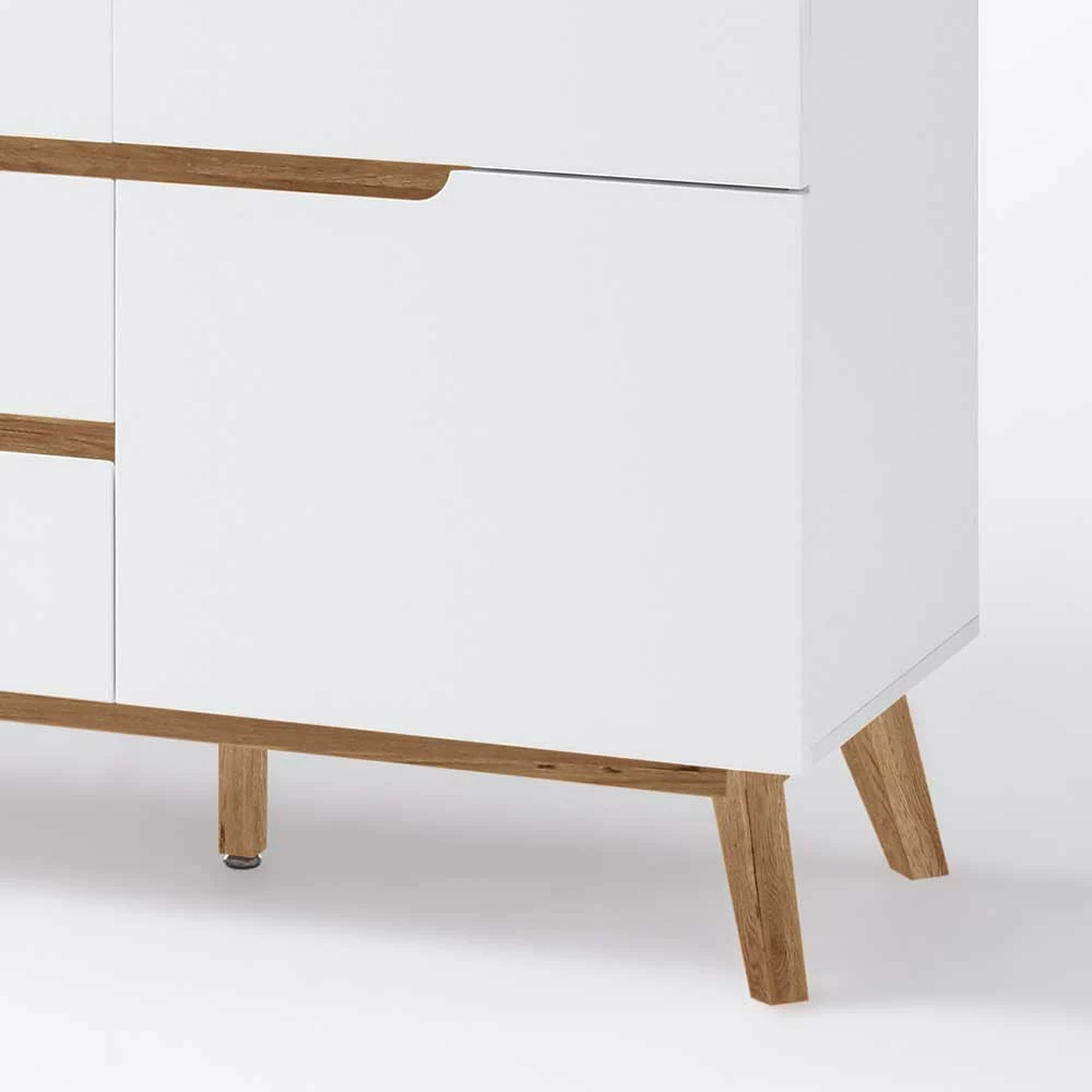 Bestes Angebot 👍 2-türige Retro Kommode Mit 5 Schubladen Flacon In Weiß 👍 6 Bestes Angebot 👍 2-türige Retro Kommode Mit 5 Schubladen Flacon In Weiß 👍 – Bild 6