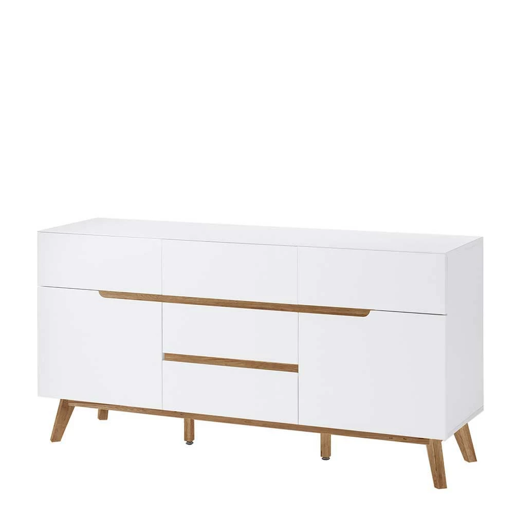 Bestes Angebot 👍 2-türige Retro Kommode Mit 5 Schubladen Flacon In Weiß 👍 1 Bestes Angebot 👍 2-türige Retro Kommode Mit 5 Schubladen Flacon In Weiß 👍