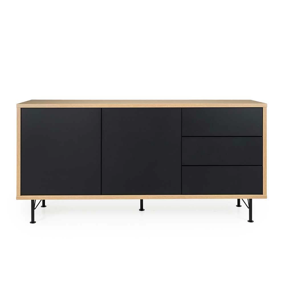 Schlussverkauf 🤩 2-türiges Sideboard Mit 3 Schubladen Chicron In Schwarz & Eiche 😀 2 Schlussverkauf 🤩 2-türiges Sideboard Mit 3 Schubladen Chicron In Schwarz & Eiche 😀 – Bild 2