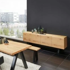 Am billigsten 👏 200x73x47 Cm Sideboard Mit Vier Türen - Duravai 🧨 -Reanna Shop 200x73x47 cm sideboard mit vier tueren in wildeiche furnier schwarz duravai 04