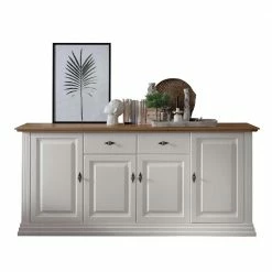 Besorgen 😀 202x91x45 Country Anrichte In Weiß & Eiche - Henry 🤩