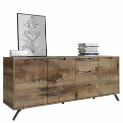 Angebote 🛒 206x85x50 Cm Sideboard Mit Metall-Füßen - Shinoria ❤️