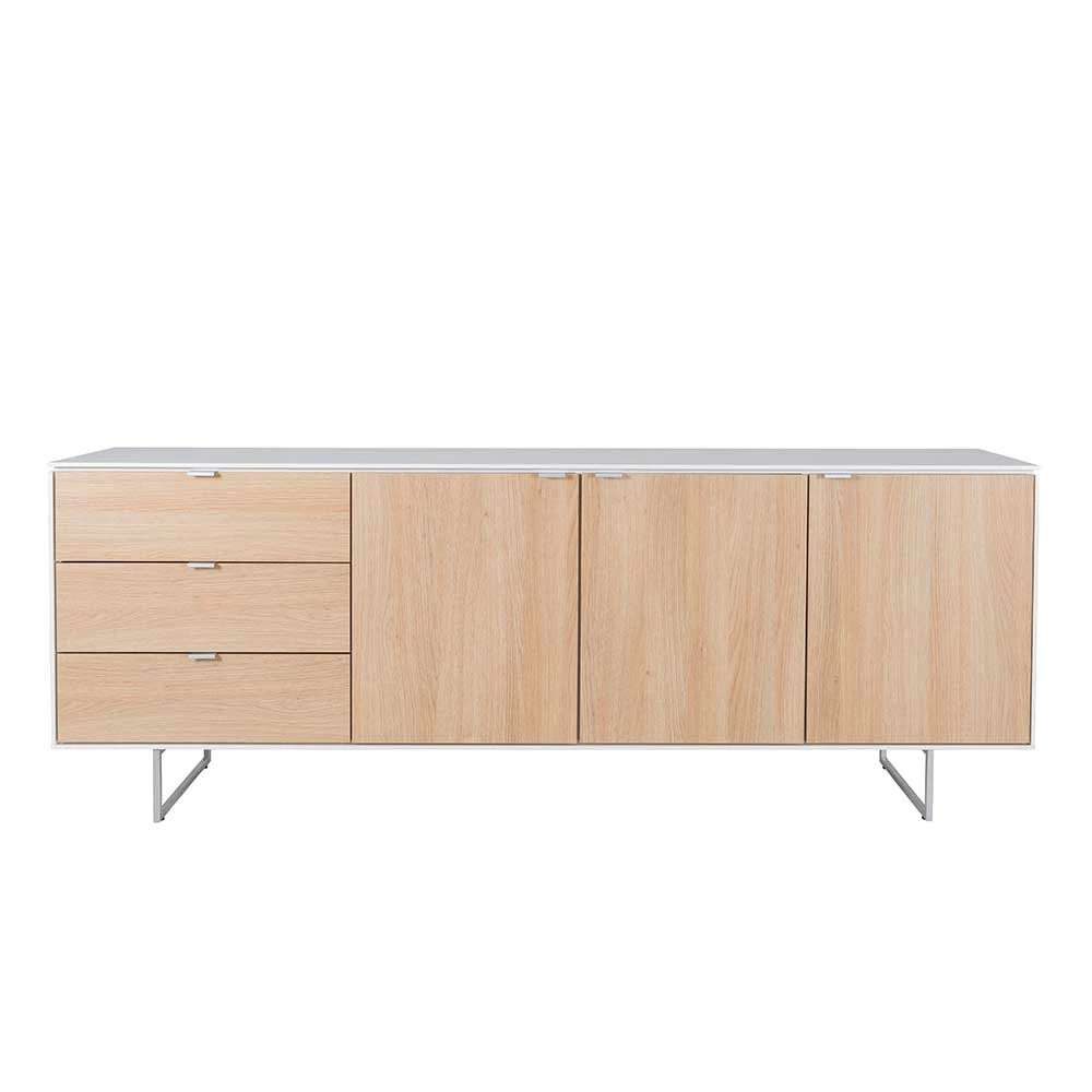 Bestpreis 😀 208x77x43 Sideboard In Eiche Dekor & Weiß - Lysdanu 🤩 2 Bestpreis 😀 208x77x43 Sideboard In Eiche Dekor & Weiß - Lysdanu 🤩 – Bild 2