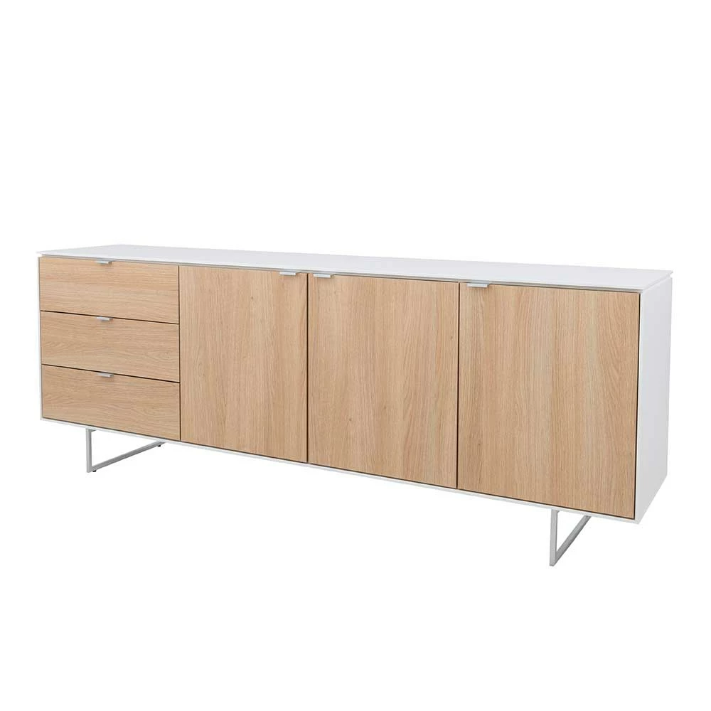 Bestpreis 😀 208x77x43 Sideboard In Eiche Dekor & Weiß - Lysdanu 🤩 1 Bestpreis 😀 208x77x43 Sideboard In Eiche Dekor & Weiß - Lysdanu 🤩